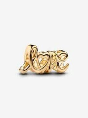 Pandora Gold Love Script Charm